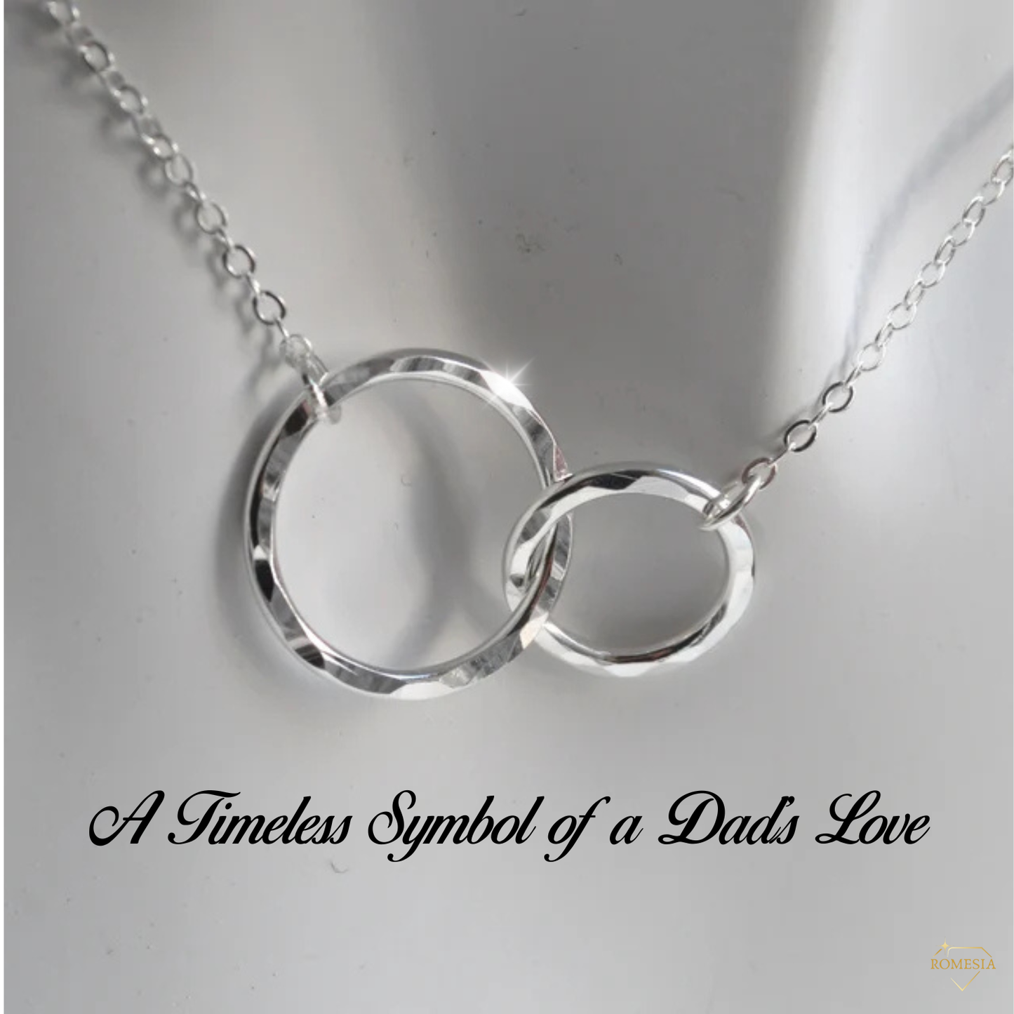 Father and Daughter Sterling Silver Double Ring Pendent