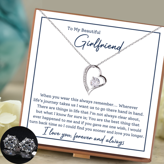 Girlfriend-Hand in Hand- Forever Love Necklace w/Earrings