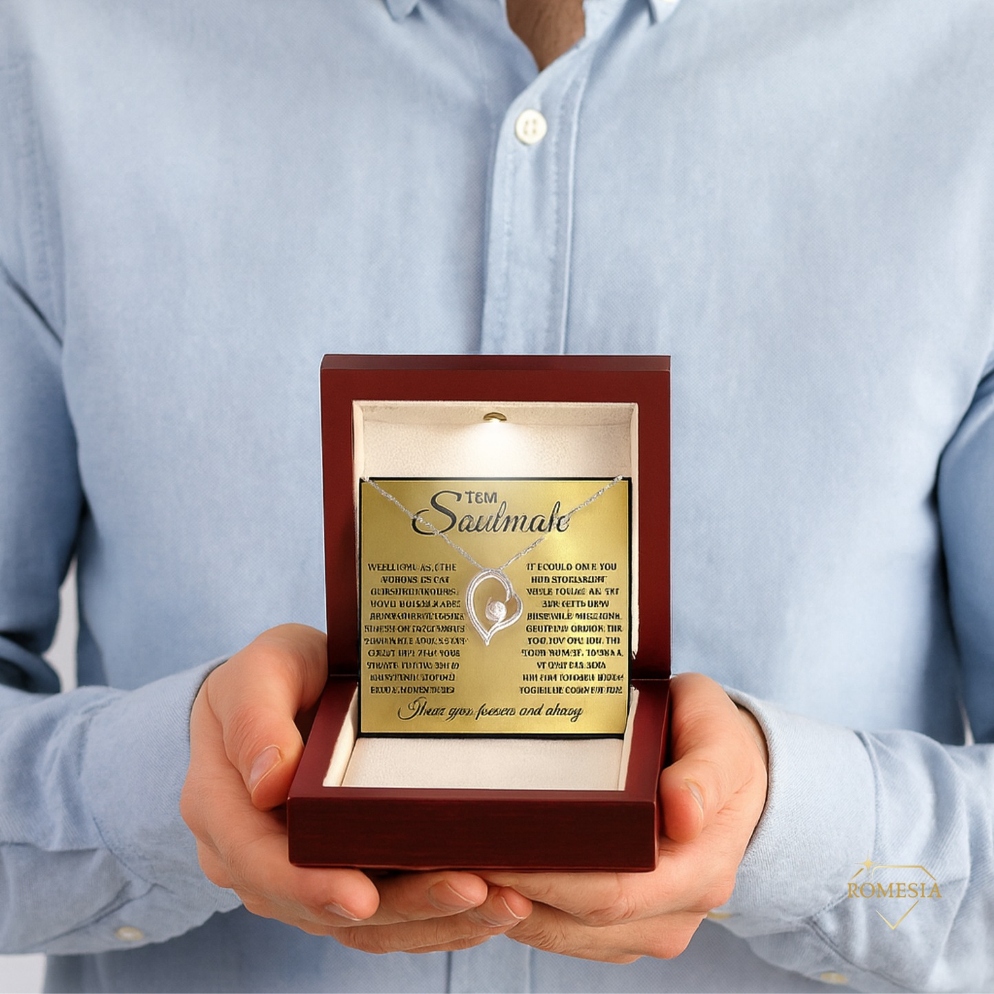 To My Soulmate-Queen- Forever Love Necklace w/Earrings