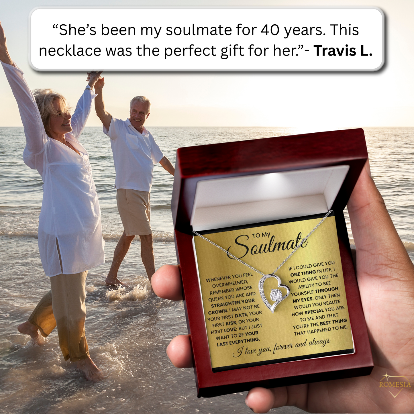 To My Soulmate-Queen- Forever Love Necklace