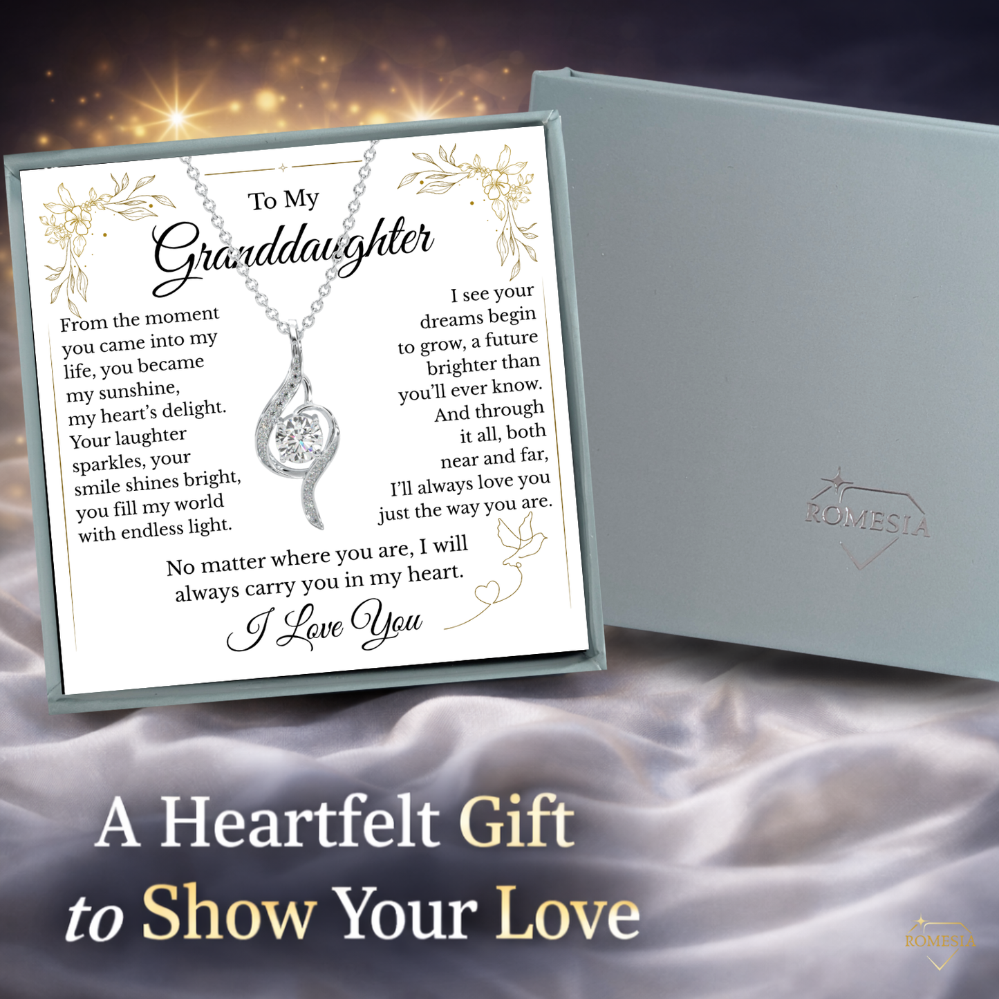 Granddaughter Adoring Love Sterling Silver Pendent- Endless Light