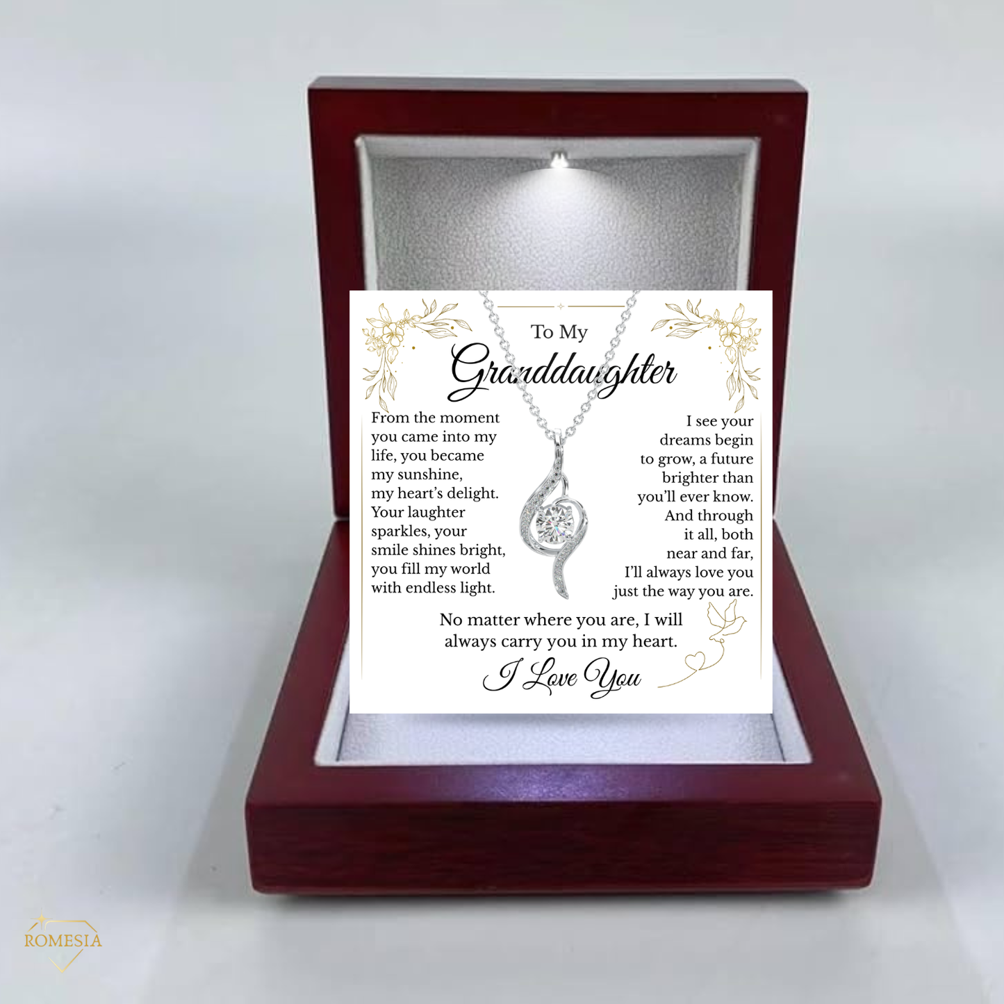Granddaughter Adoring Love Sterling Silver Pendent- Endless Light