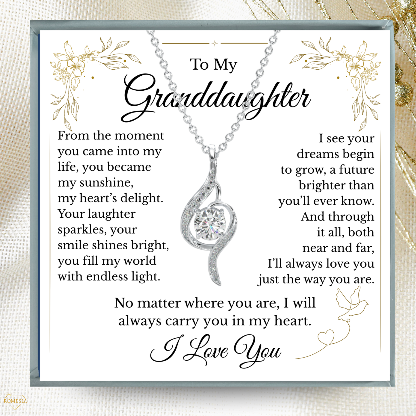 Granddaughter Adoring Love Sterling Silver Pendent- Endless Light