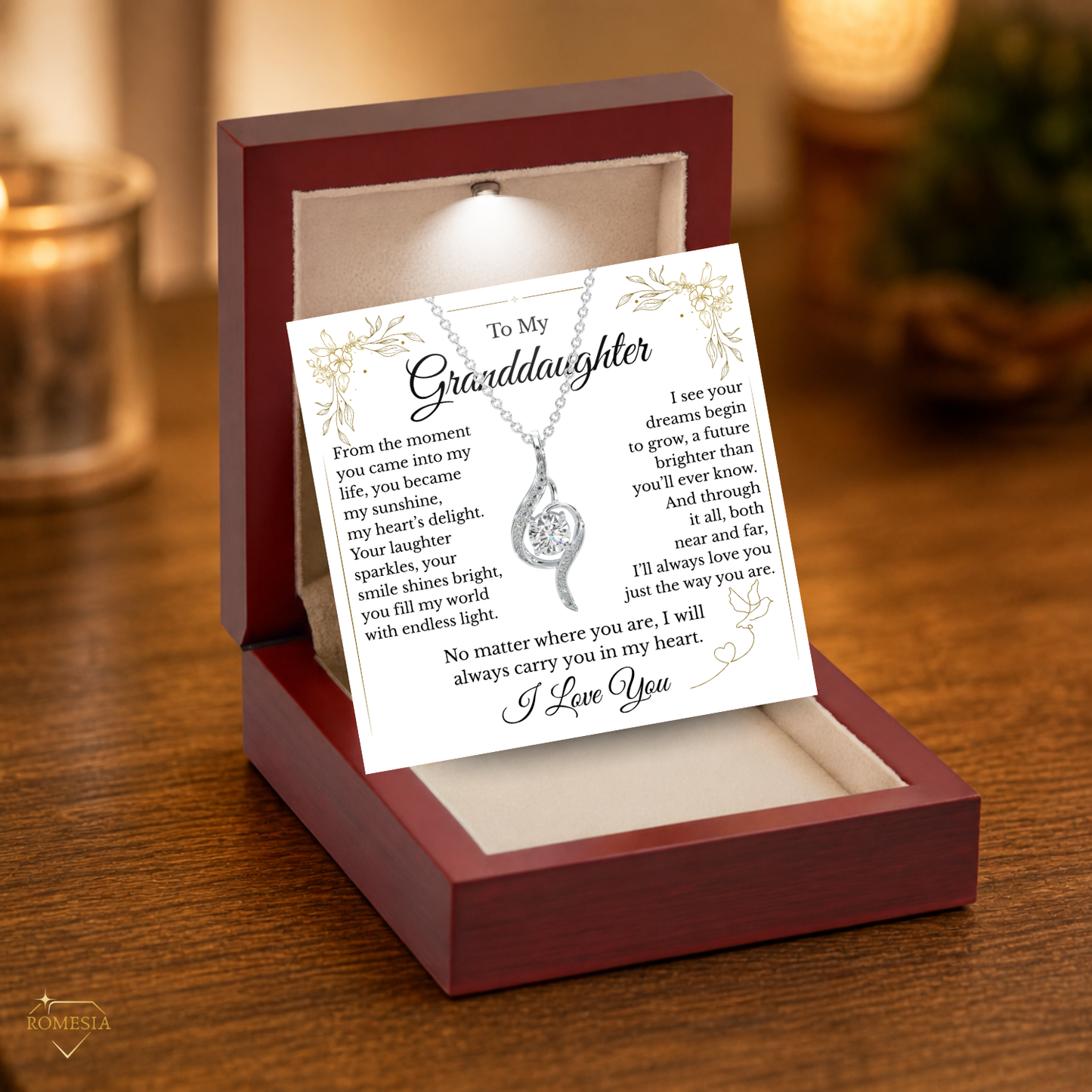 Granddaughter Adoring Love Sterling Silver Pendent- Endless Light