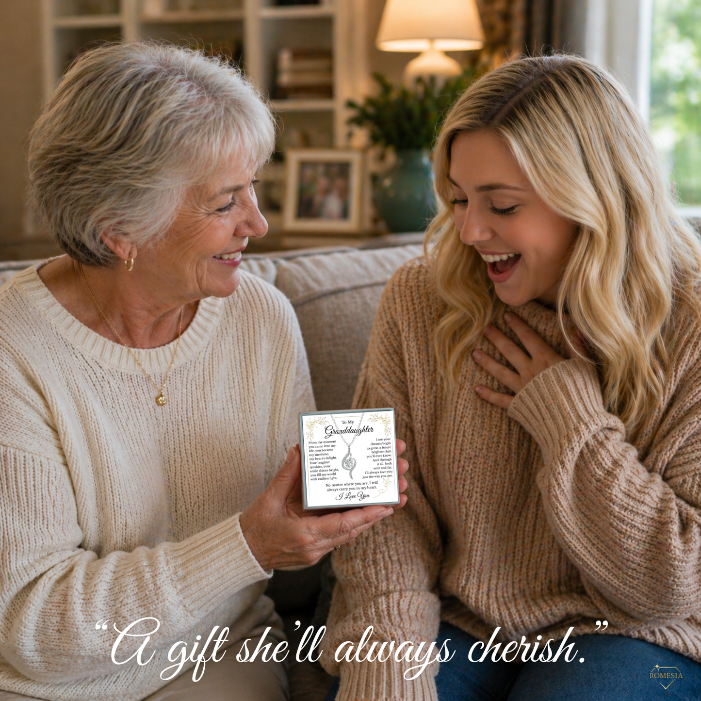 Granddaughter Adoring Love Sterling Silver Pendent- Endless Light