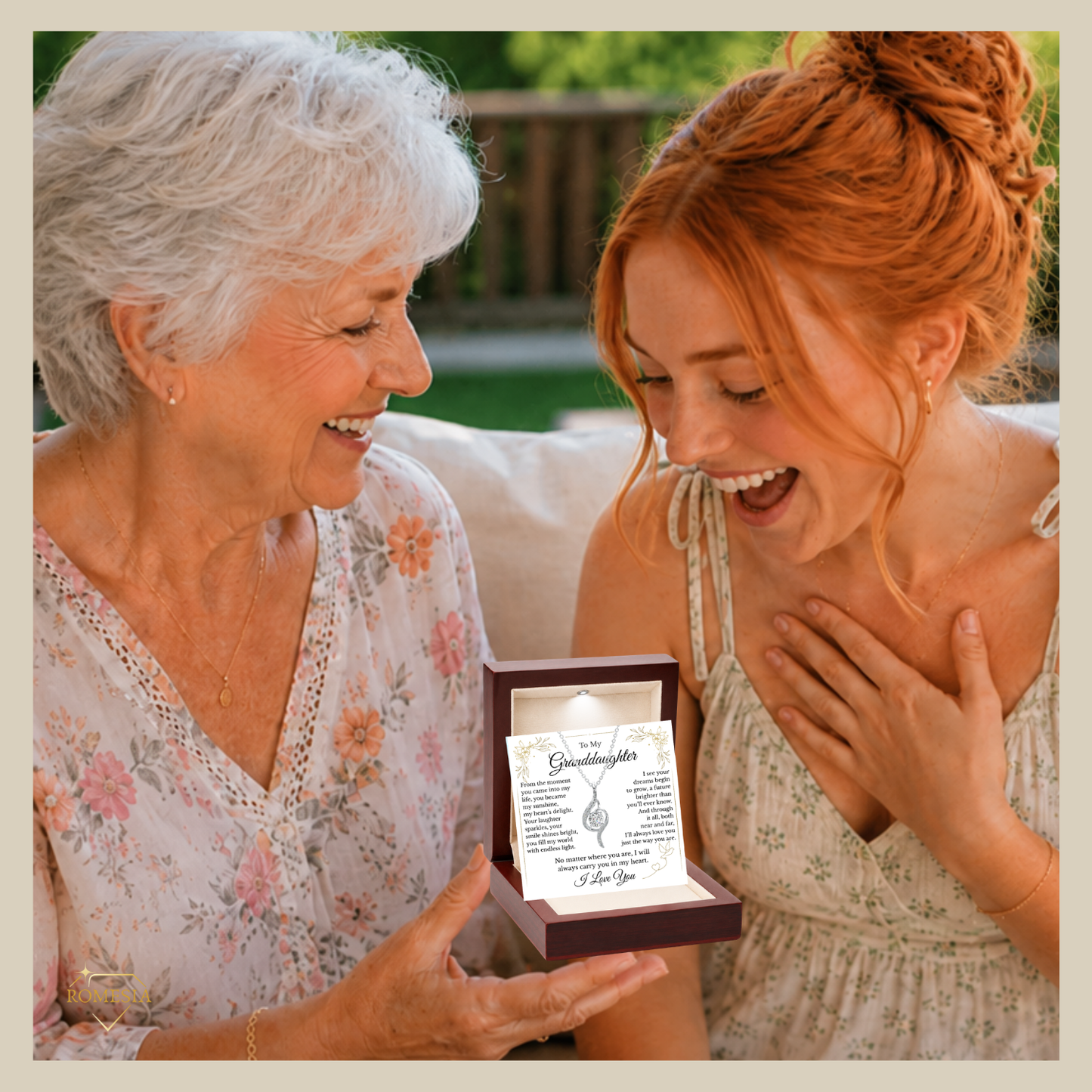 Granddaughter Adoring Love Sterling Silver Pendent- Endless Light