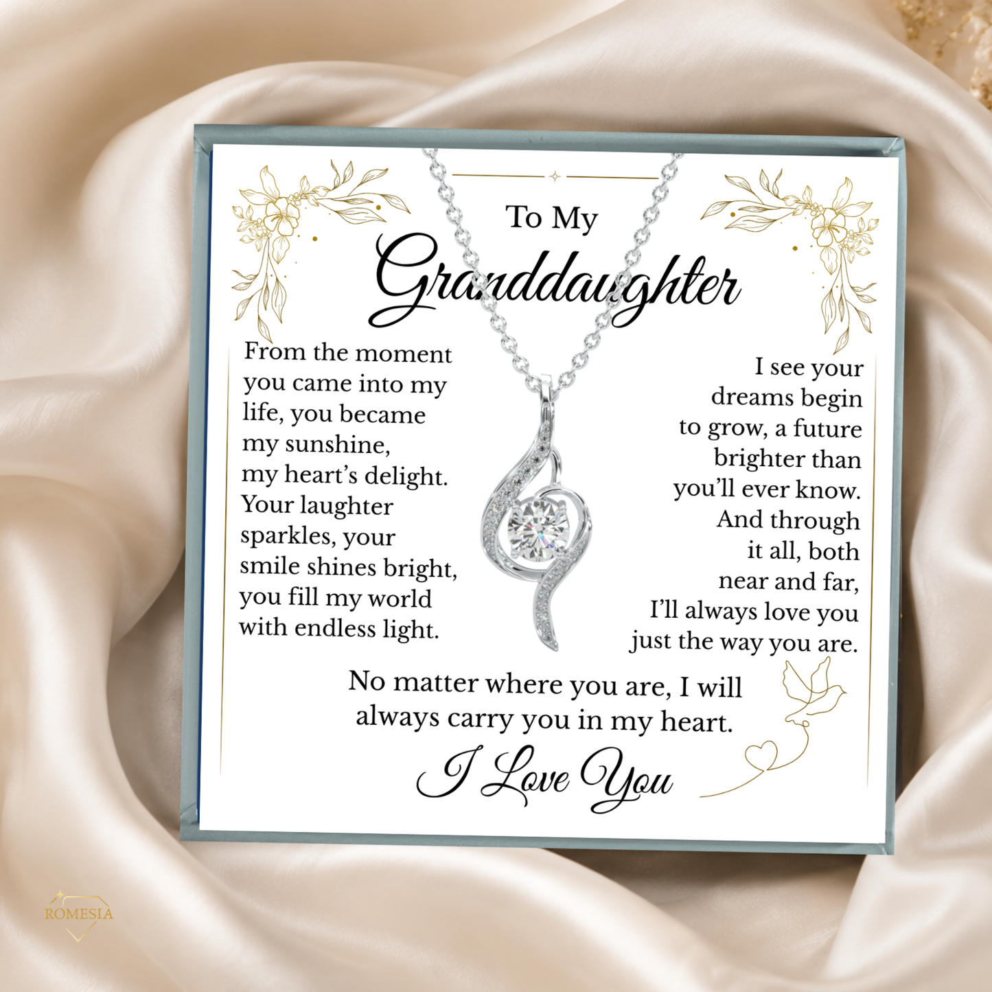 Granddaughter Adoring Love Sterling Silver Pendent- Endless Light