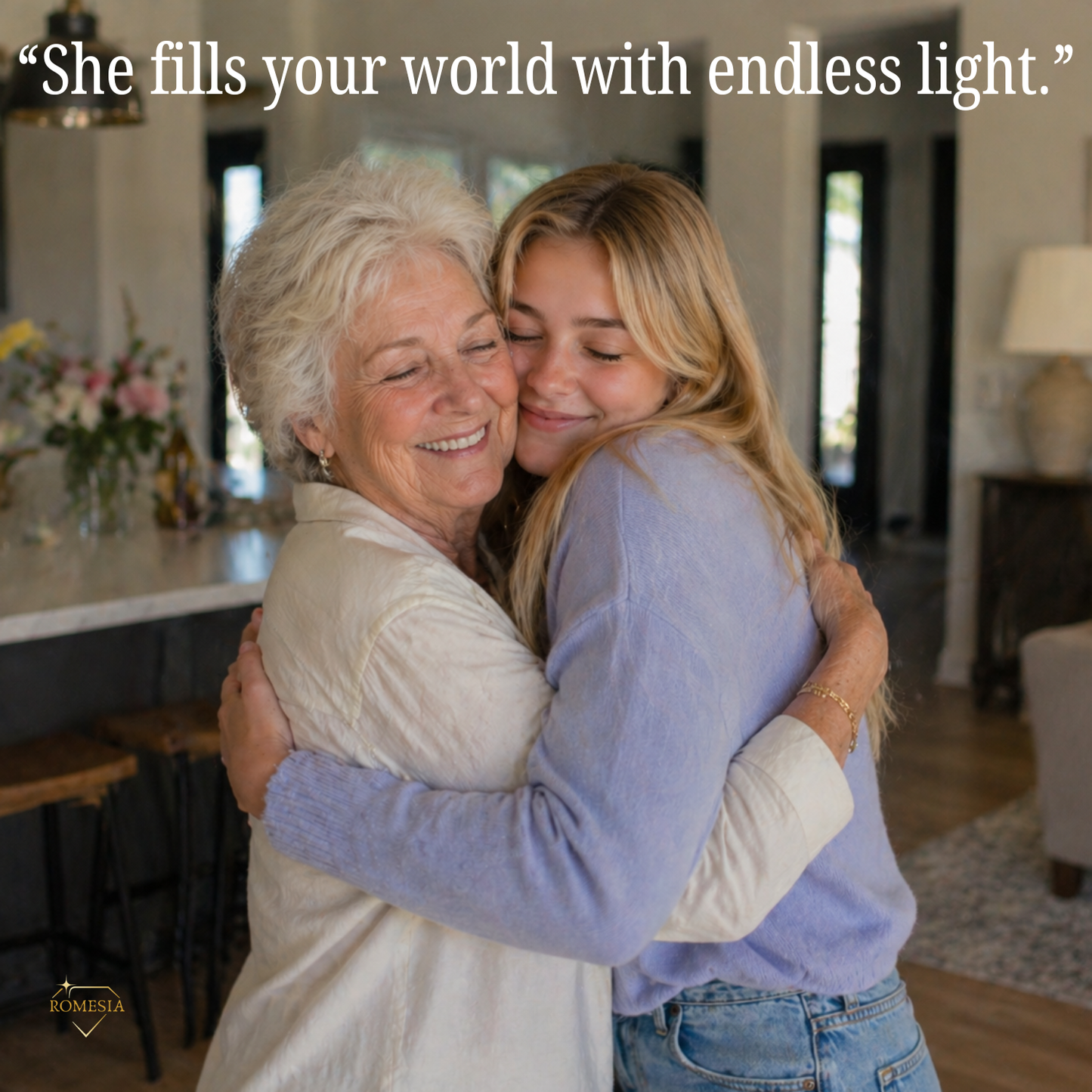 Granddaughter Adoring Love Sterling Silver Pendent- Endless Light