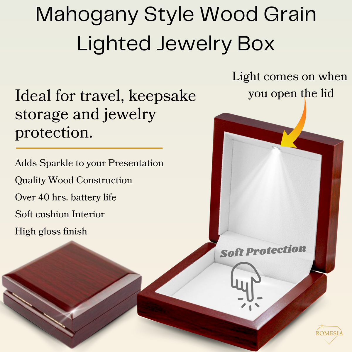 Mahogany Style Gift Box with LED light