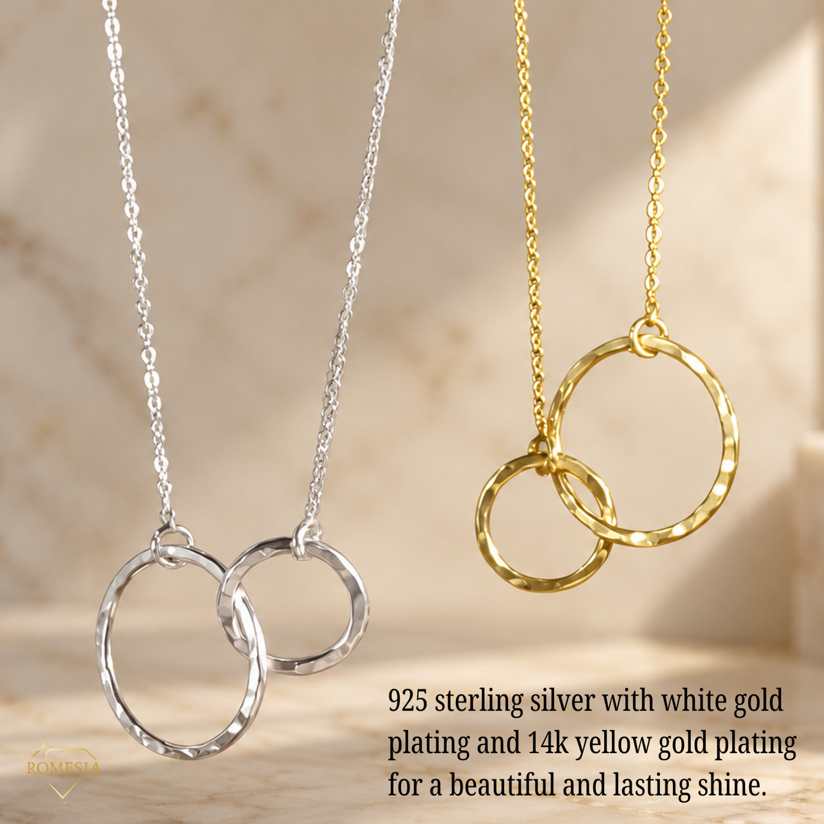 To My Daughter- Endless Light- Sterling Silver Double Ring Pendent