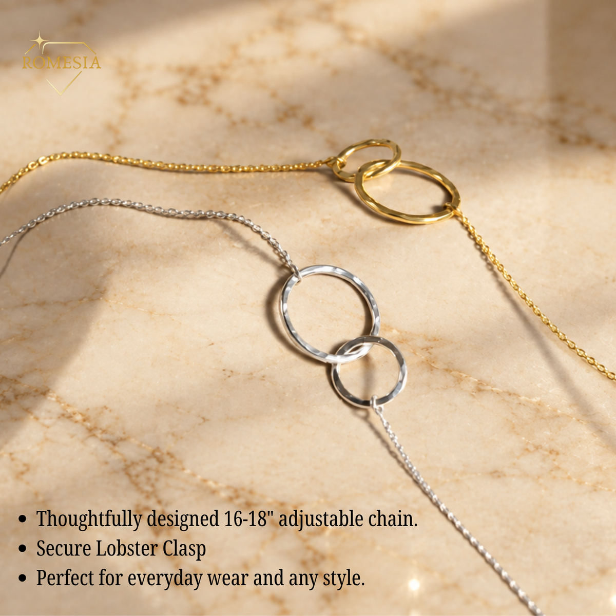 To My Daughter- Endless Light- Sterling Silver Double Ring Pendent