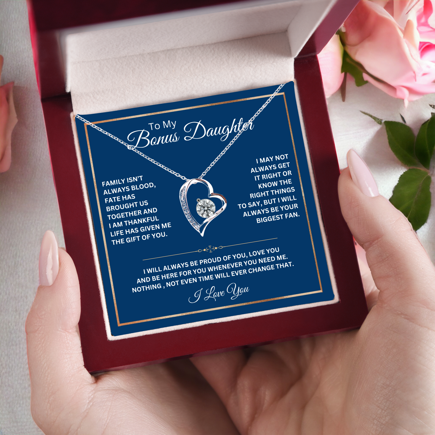 To My Bonus Daughter-Fate has brought us together-Forever Love Necklace