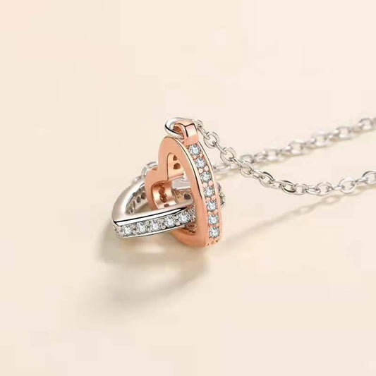 Our Badass Daughter-Interlocking Hearts Necklace