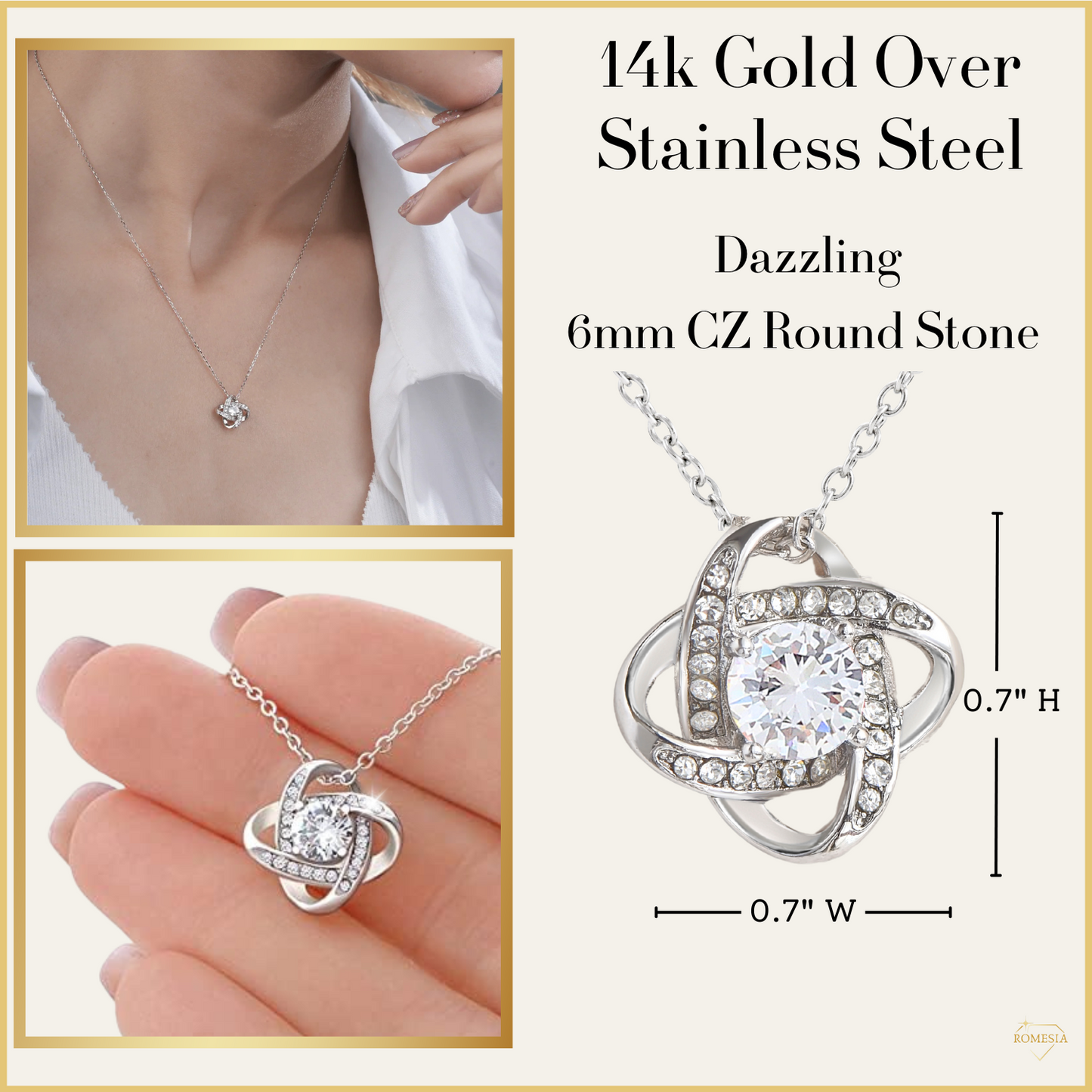 To My Bonus Daughter- Endless Light- Love Knot Necklace