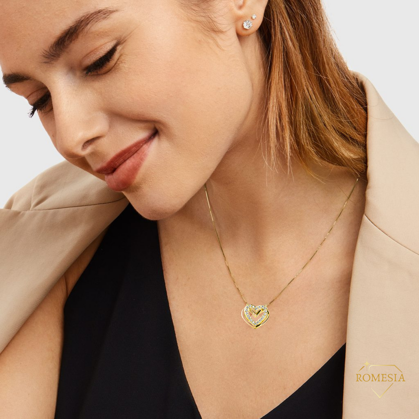 Amazing Girlfriend Promise Necklace- Passionate Hearts Pendent