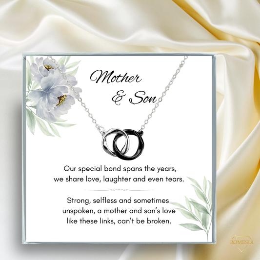 Mother and Son-A Special Bond-Interlocking Rings Necklace, Gift for mother's day, Christmas, Birthday
