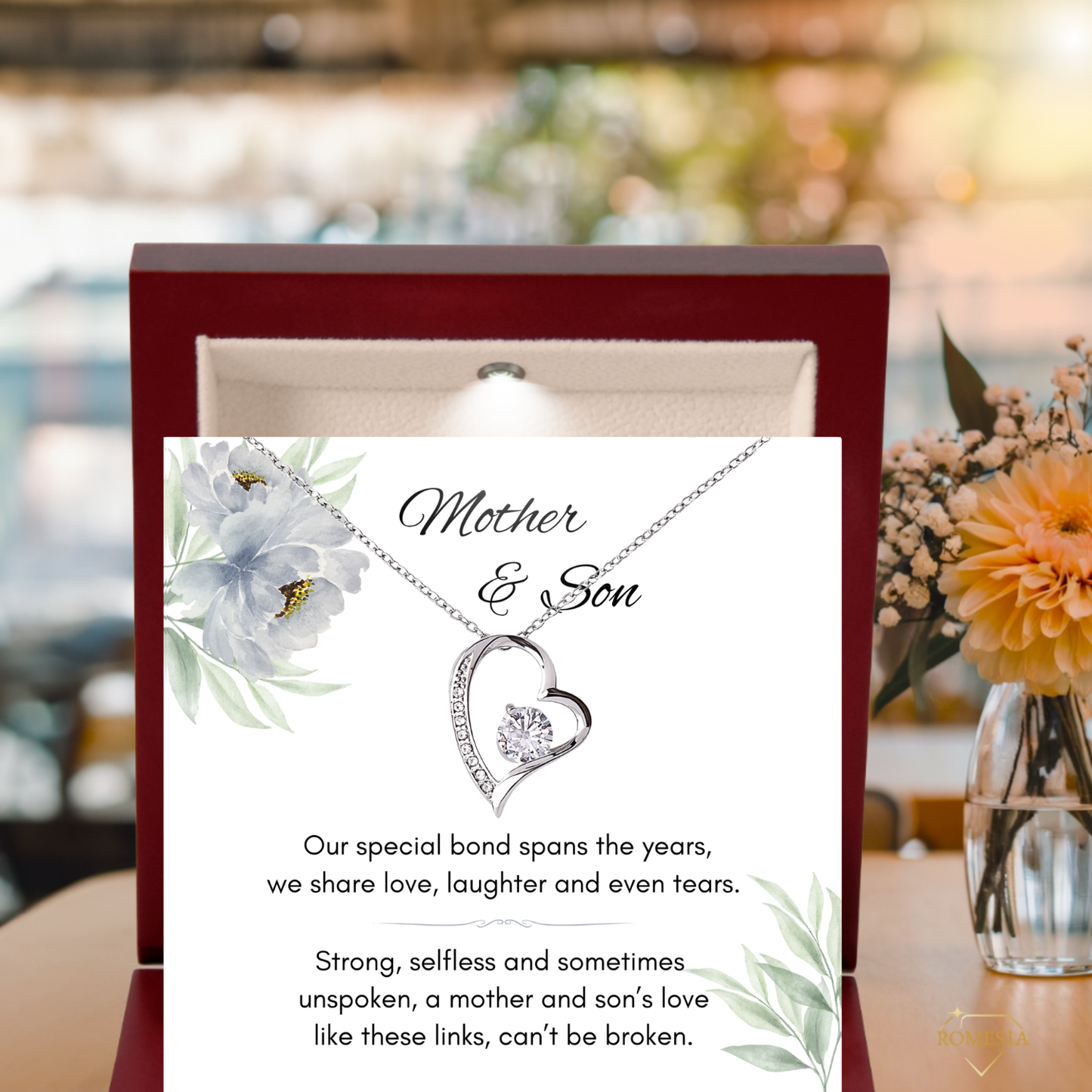 To My Mom from Son- Special Bond- Forever Love Necklace