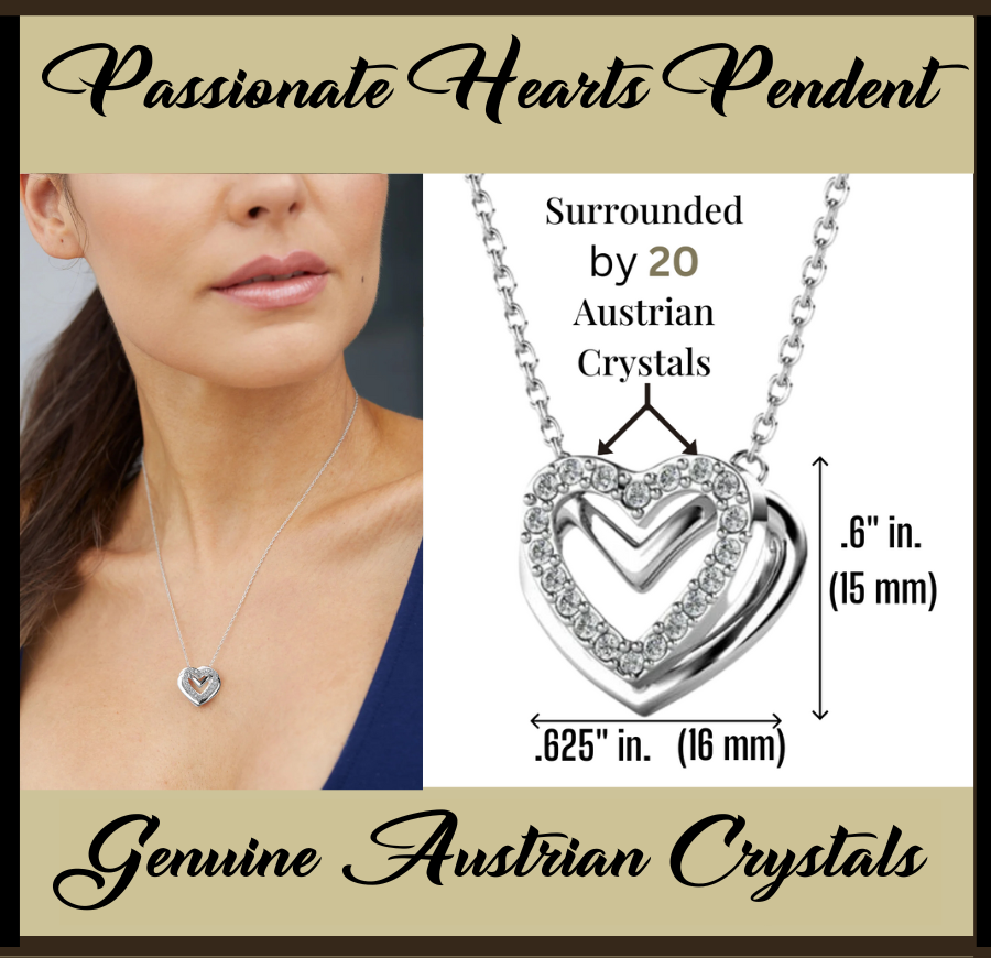 To My Granddaughter-Endless Light Double Heart pendent with Austrian Cystals