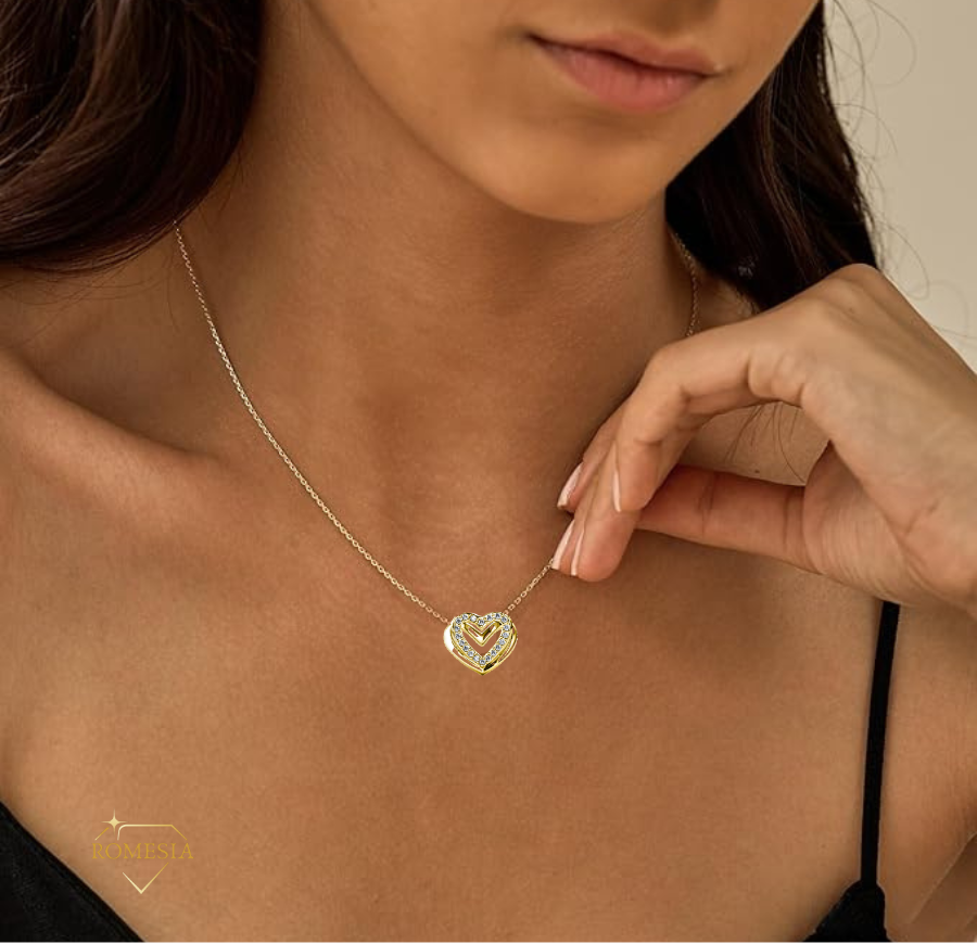 To My Wife-Love & Light-Passionate Hearts Necklace