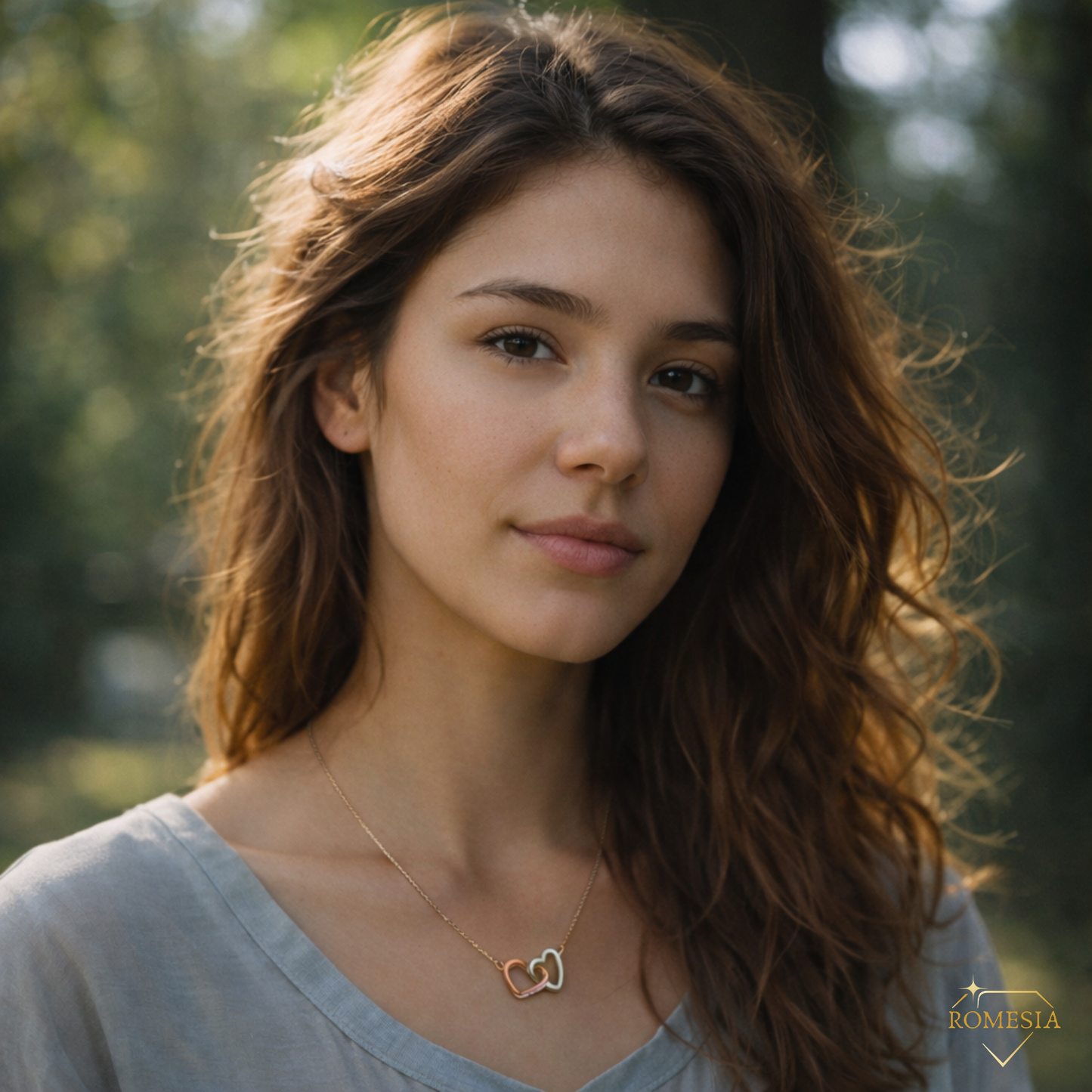 To My Granddaughter- Endless Light-Interlocking Hearts Pendent