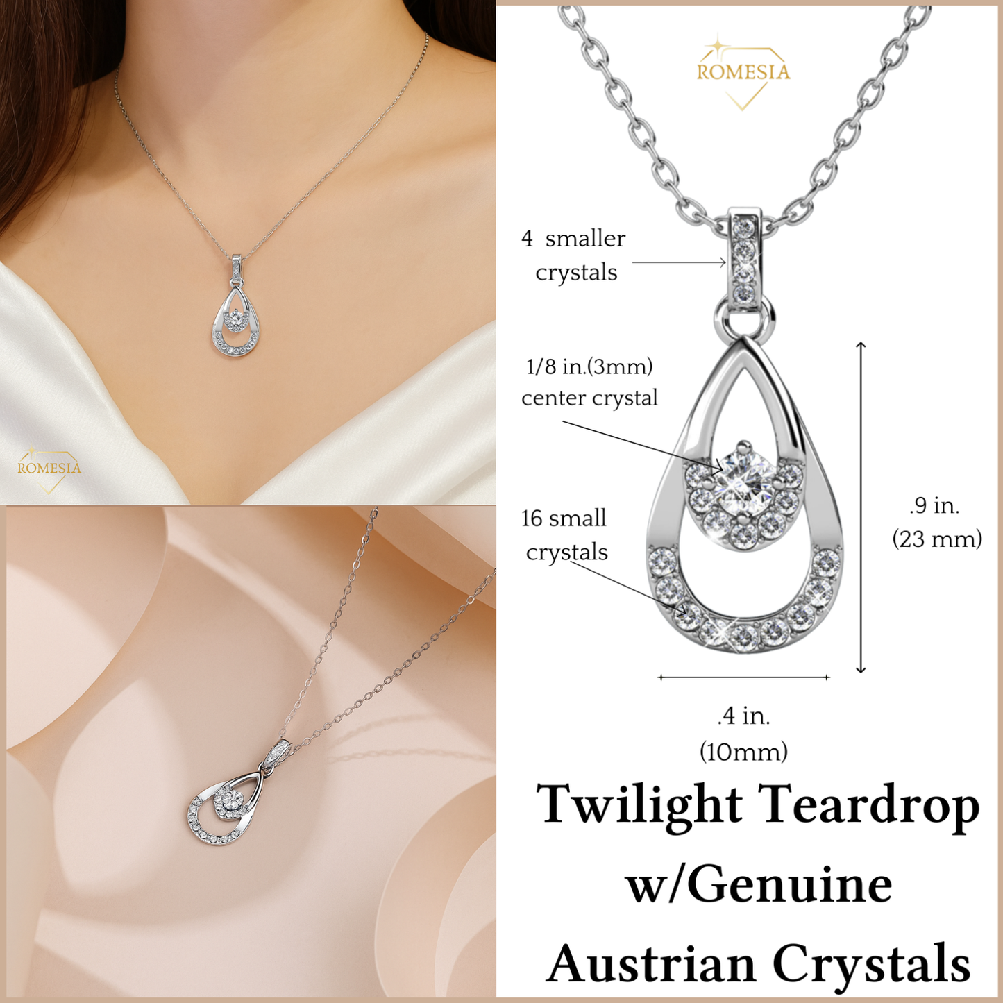 To My Daughter In Law- Daughter In Heart- Twilight Teardrop Necklace
