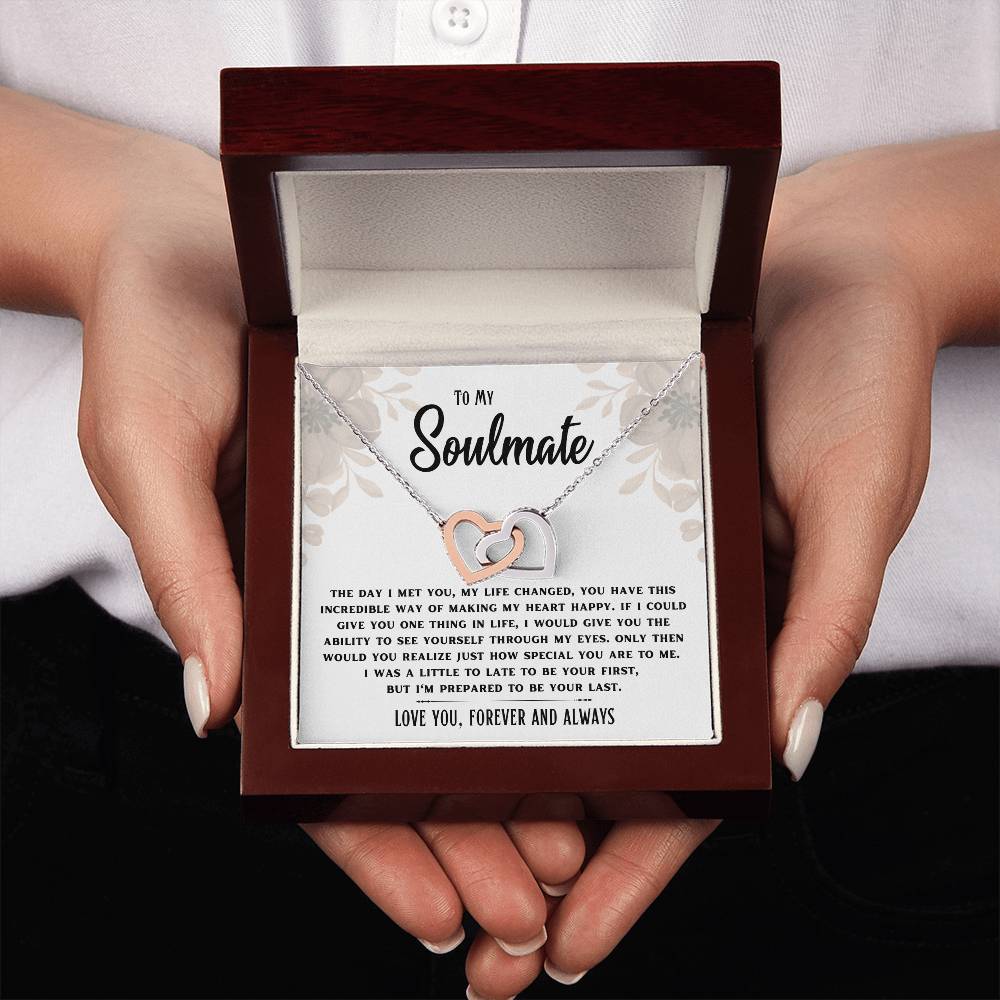 Soulmate-Prepared to be your last- Interlocking Hearts necklace