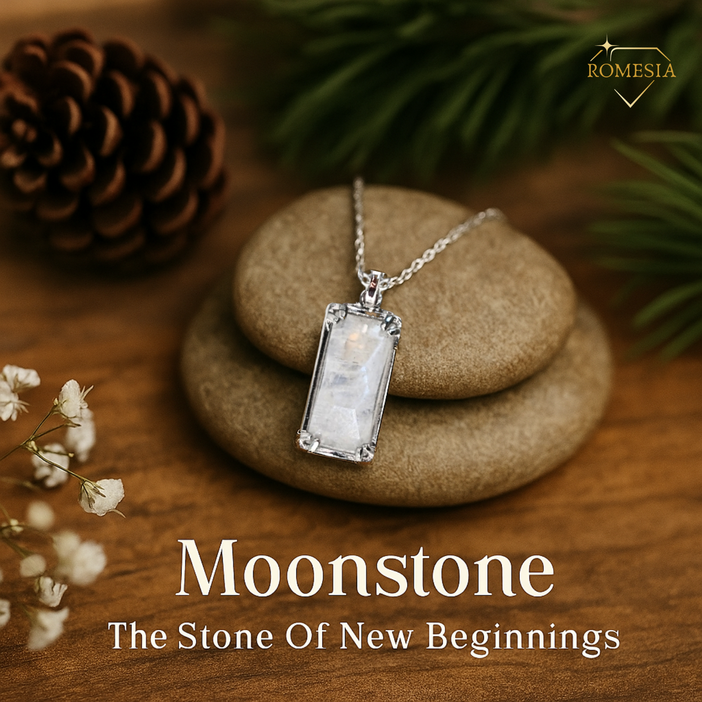 Real Genuine Moonstone - "Inner Growth" Sterling Silver Pendent