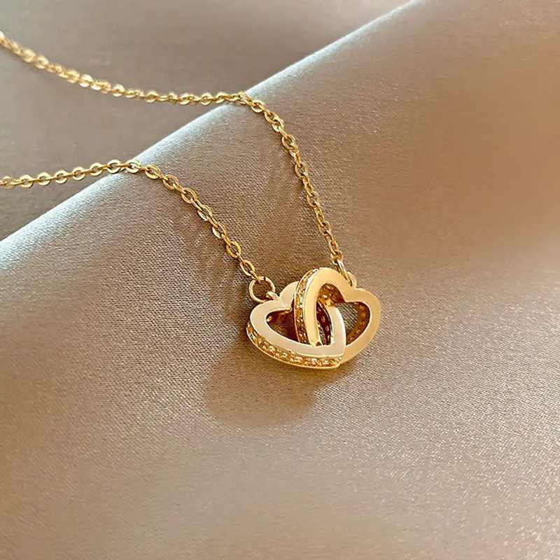 To My Granddaughter- Endless Light-Interlocking Hearts Pendent